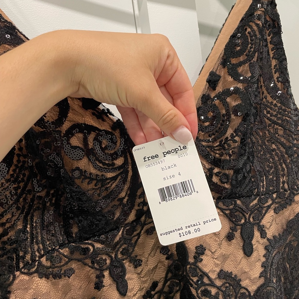 NWT- Free People Night Shimmer Mini Dress - Picture 4 of 4